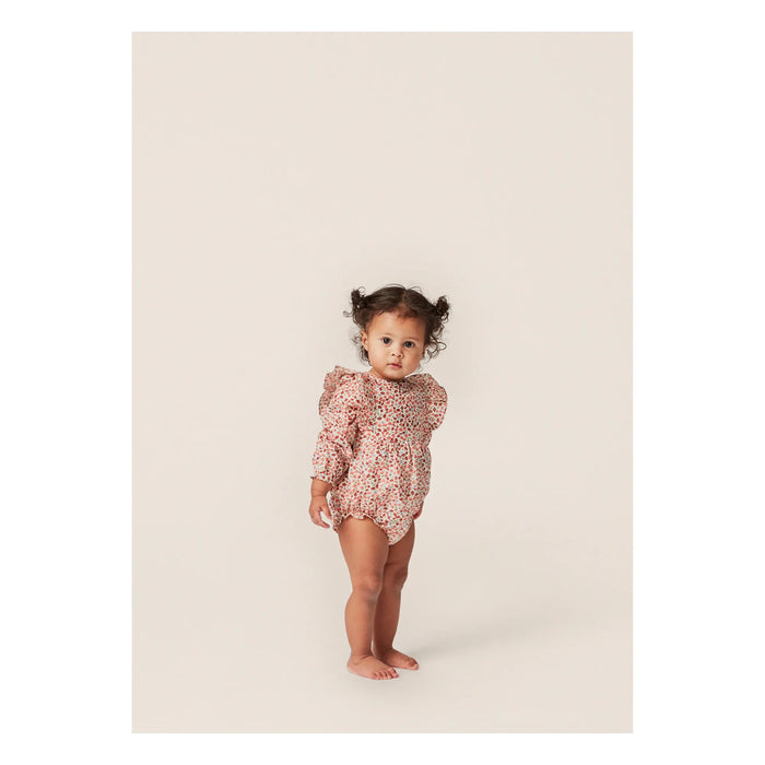 Bitsy Organic Cotton Floral Romper | Pink