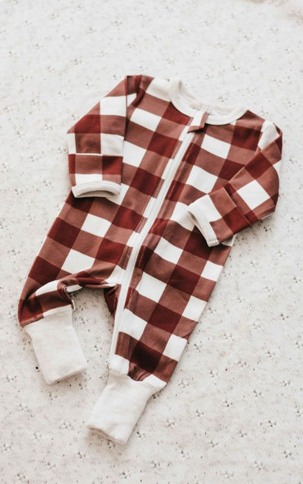 Christmas Gingham Zip Suit (Pre-order)