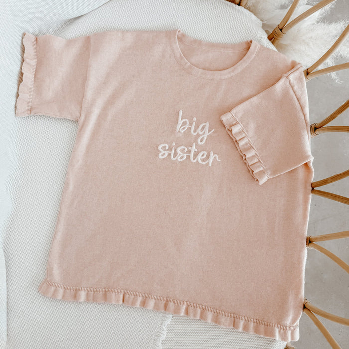 'Big Sister' Tee - Pink Lemonade