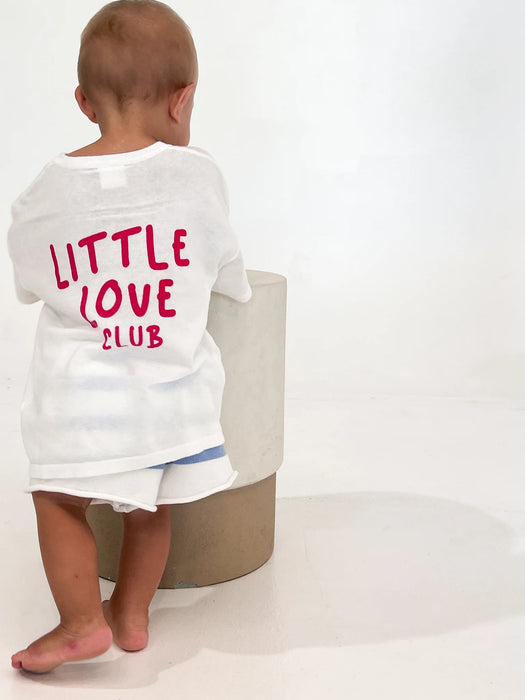 'Little Love Club' Tee - White & Red