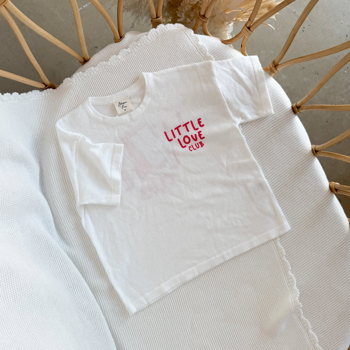 'Little Love Club' Tee - White & Red