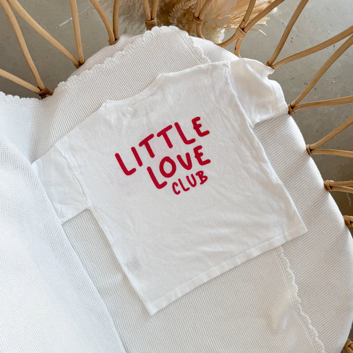 'Little Love Club' Tee - White & Red