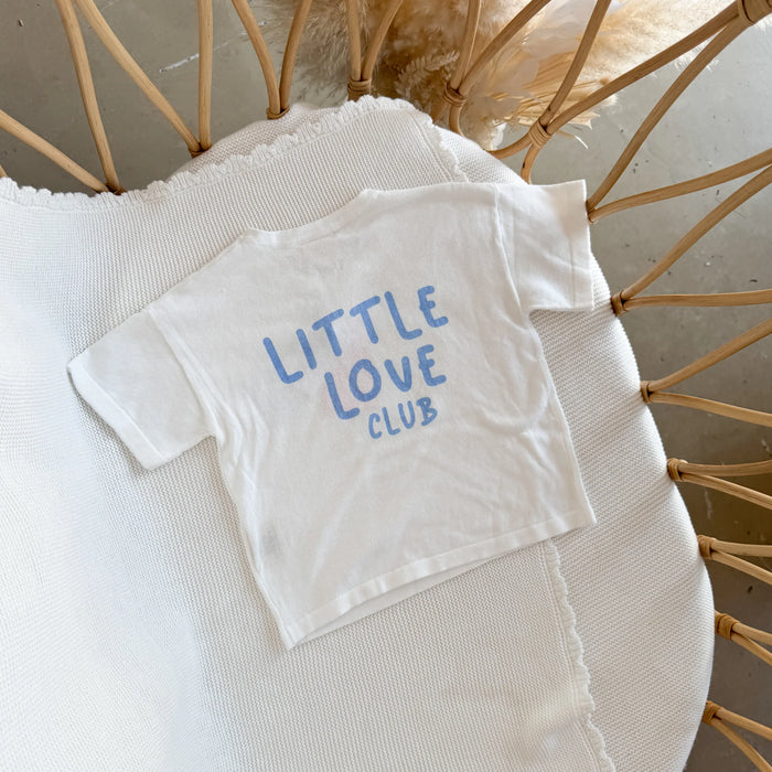 'Little Love Club' Tee - White & Blue