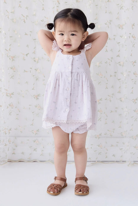 Organic Cotton Muslin Frill Bloomer - Meredith Violet