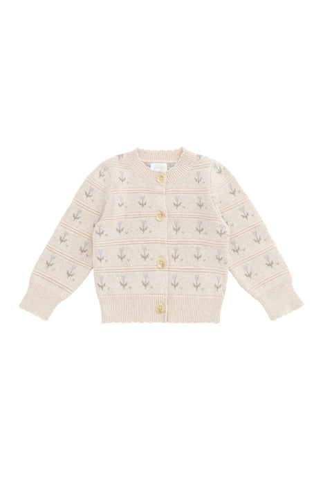 Penny Cardigan - Penny Flower Jacquard Dawn