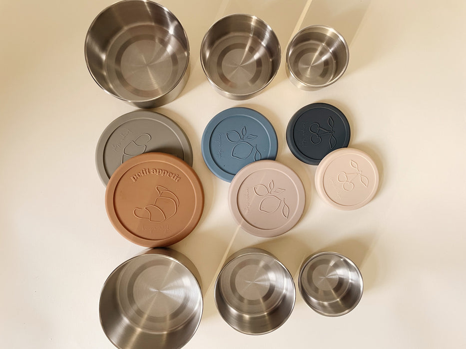 3-pack Food Boxes Lid Round - Caramel Mix