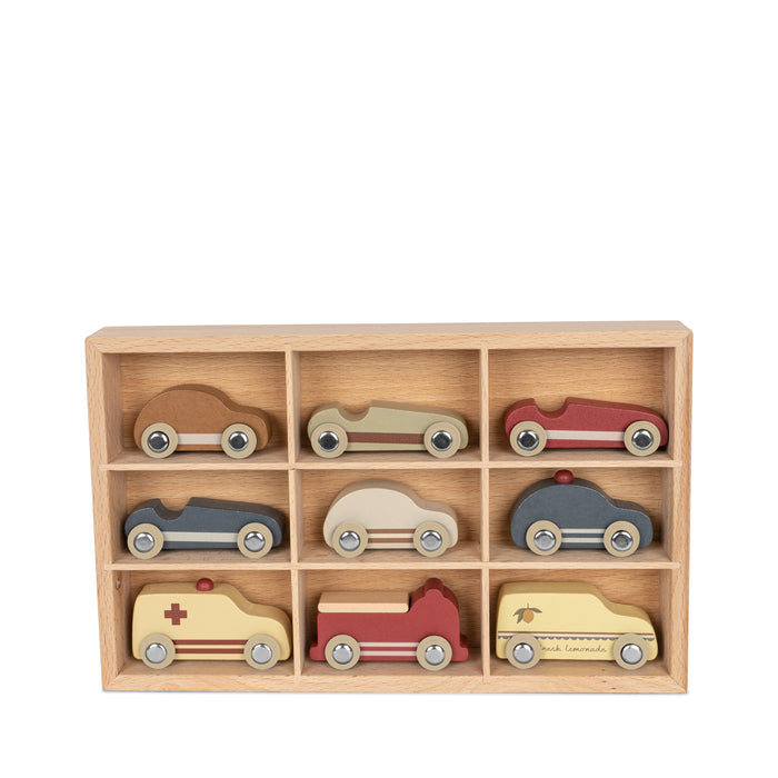 Wooden Mini Cars 9 Pcs