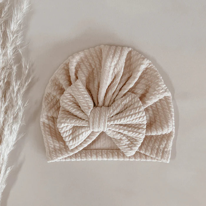 Baby Bow Turban - Light Beige