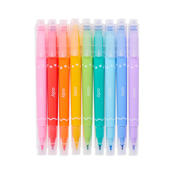 Confetti Stamp Double Ended Markers - Set of 9