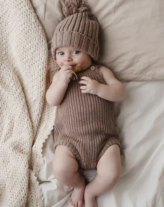 Chunky Knit Strap Bodysuit - Taupe