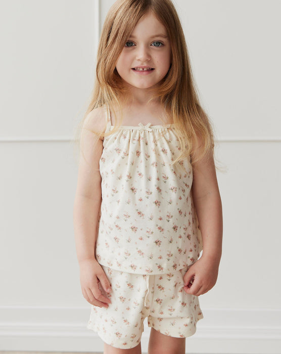 Organic Cotton Jeanie Singlet + Short - Mini Sweet Magnolia