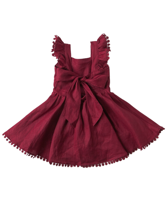 Alaia Linen Dress - Cherry Red