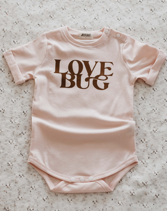 Love Bug Bodysuit/ Tee - Pale Pink