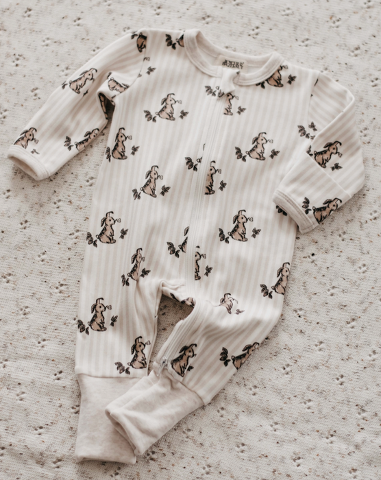 Bunny Stripe Sleepsuit