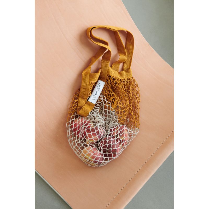 Mesh Tote . Organic Cotton Aldo Bag - Tuscany Rose / Sandy