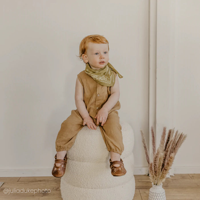 Buttoned Tank Jumpsuit with Pockets - Beige