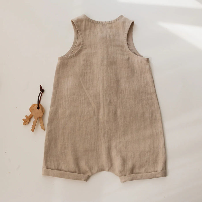 Linen Short Legs Tank Jumpsuit